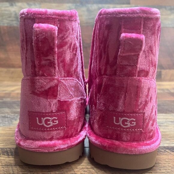Uggs Classic Mini II Velvet Boot Raspberry Sorbet Wool Lining Size 5 US - Picture 3 of 7